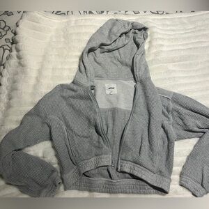 Aerie Light Gray Textured Jacket XS